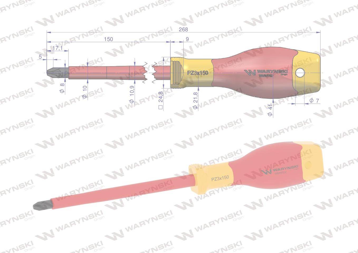 Wkrętak pz3 150mm stal s2vde waryński Wkrętak pz3 150mm stal s2vde waryński - obrazek 2