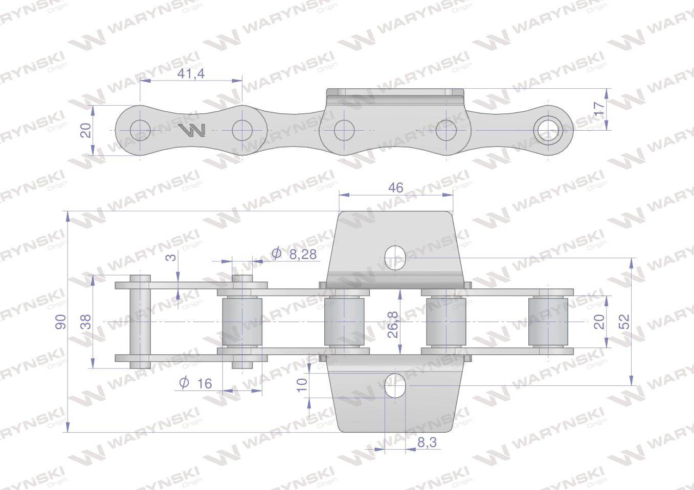 Łańcuch przenośnika kombajn buraczany neptun waryński Łańcuch przenośnika kombajn buraczany neptun waryński - obrazek 2