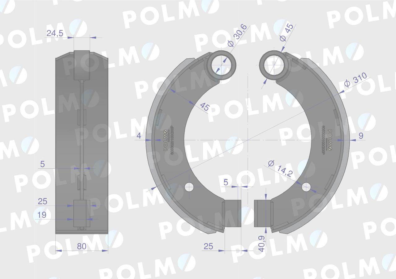 Szczęka hamulcowa kpl 1-prawa 1-lewa przyczepa d-47 7037020050 7037020040 polmo Szczęka hamulcowa kpl 1-prawa 1-lewa przyczepa d-47 7037020050 7037020040 polmo - obrazek 2