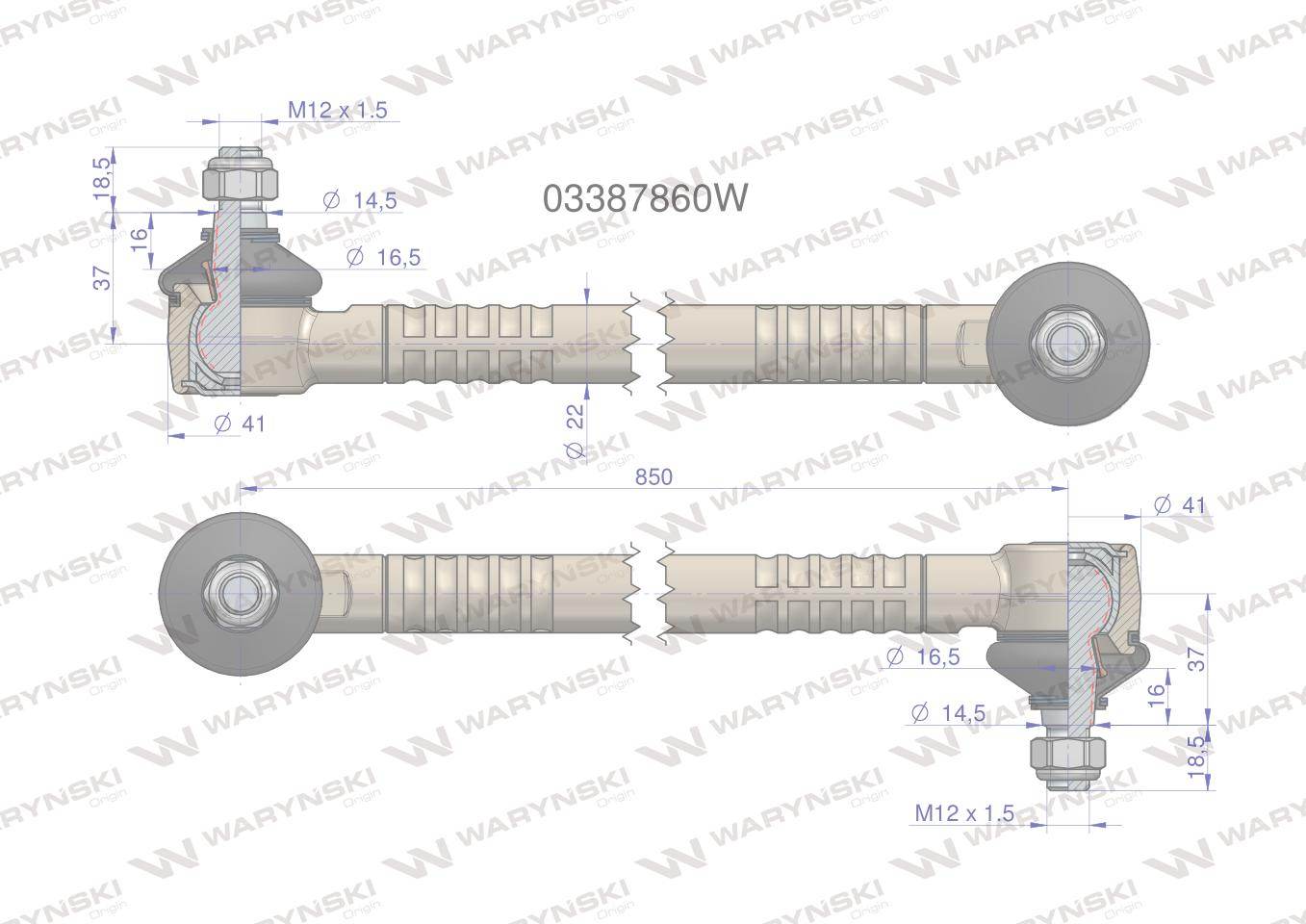 Drążek kierowniczy 03387860 waryński Drążek kierowniczy 03387860 waryński - obrazek 2