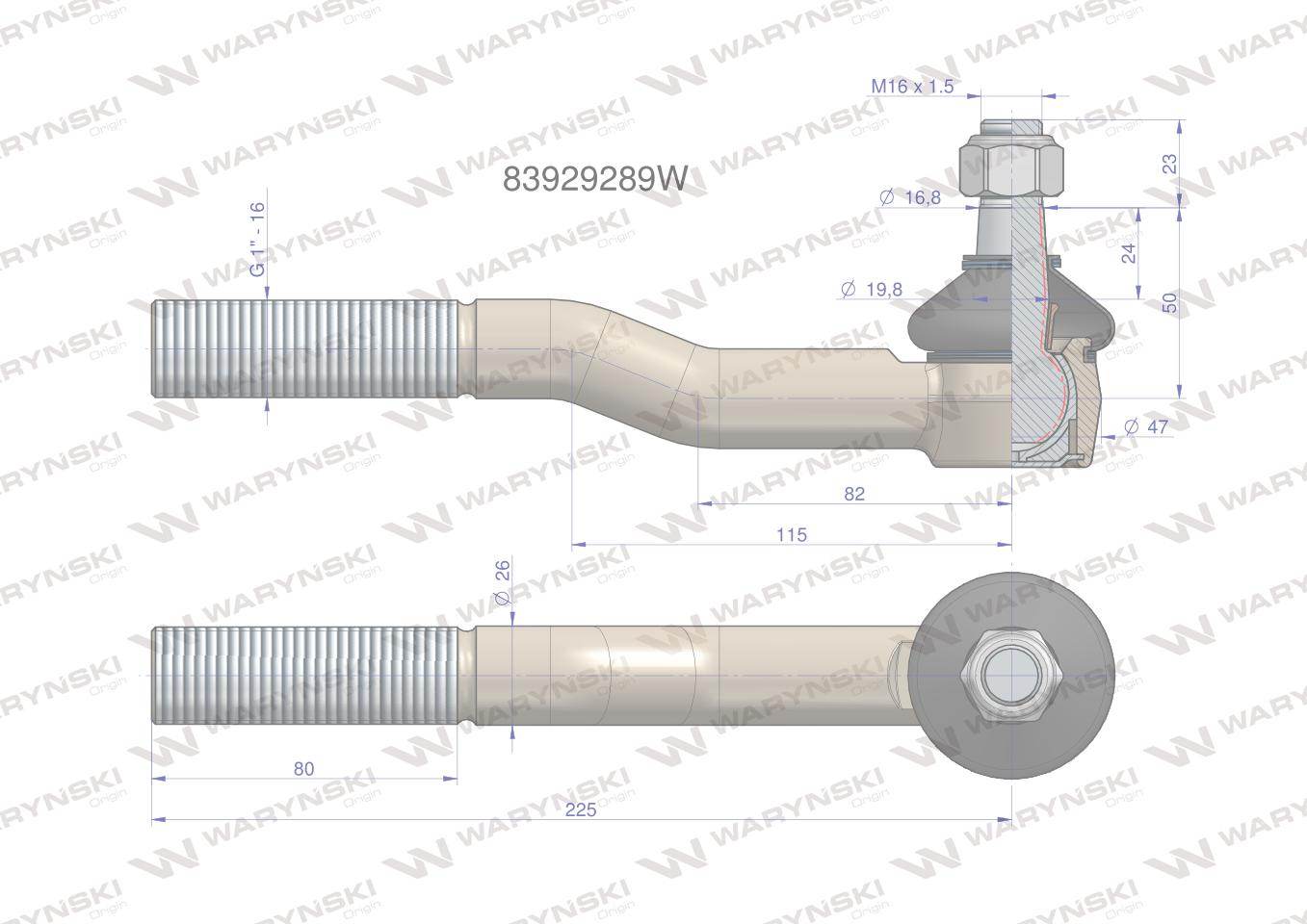 Przegub kierowniczy 1" 83929289 waryński Przegub kierowniczy 1" 83929289 waryński - obrazek 3