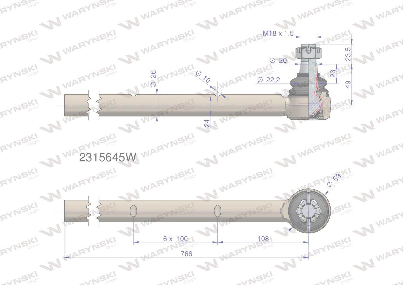 Przegub kierowniczy 2315645 waryński Przegub kierowniczy 2315645 waryński - obrazek 3