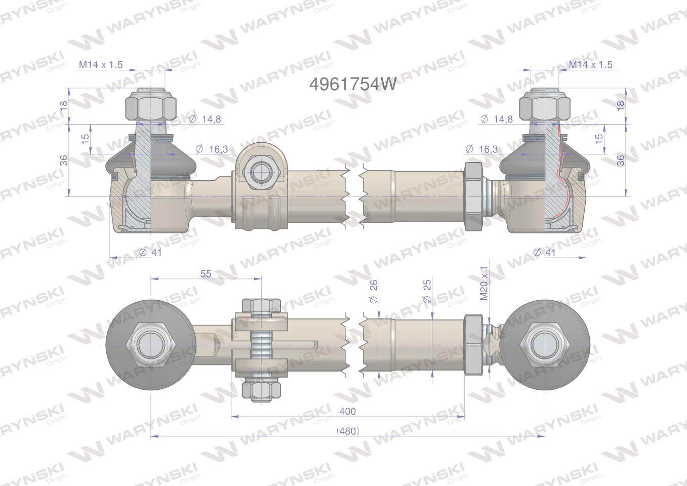 Drążek kierowniczy 4961754 waryński Drążek kierowniczy 4961754 waryński - obrazek 3