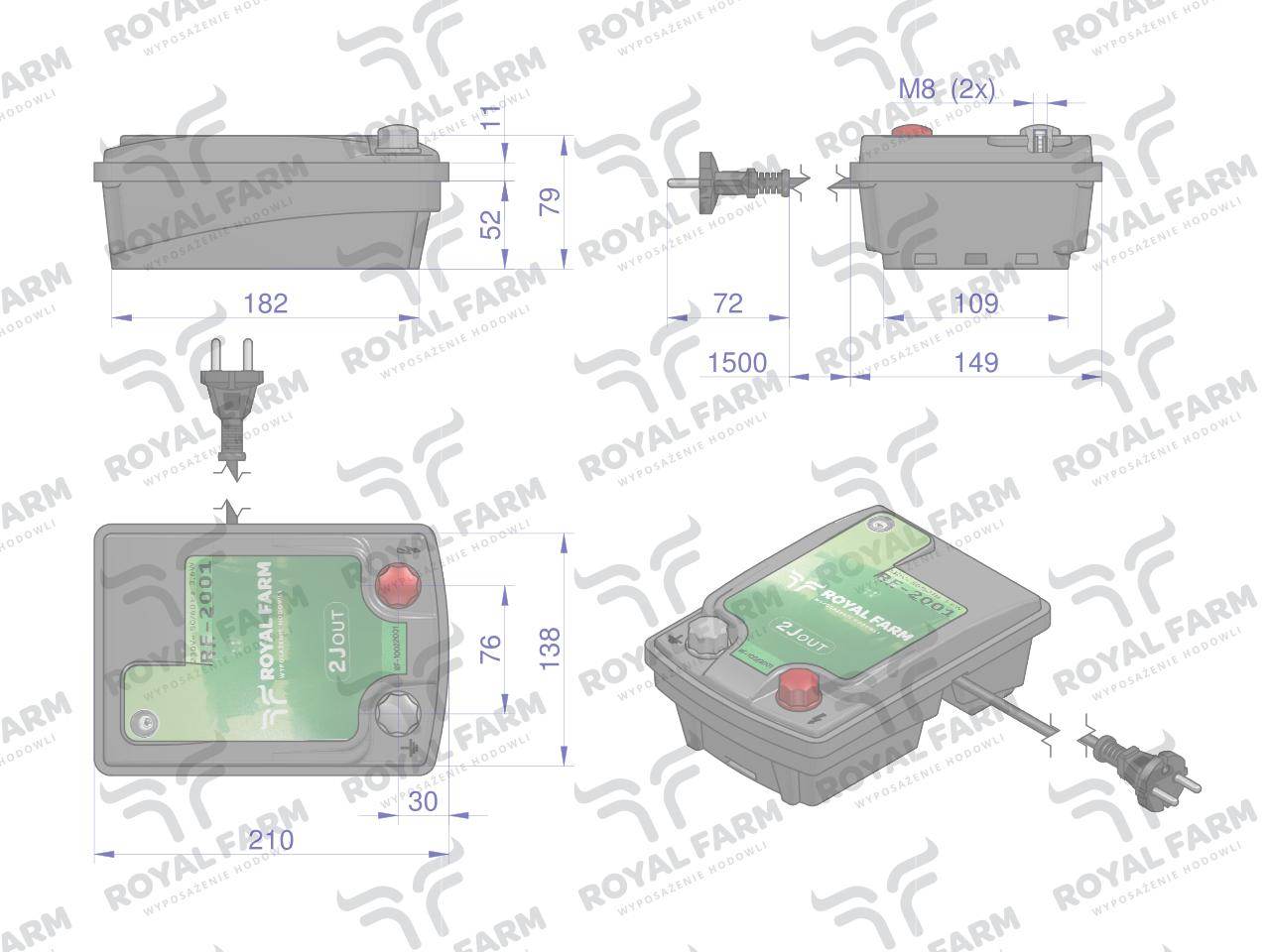 Elektryzator 2j sieciowy rf-2001 royal farm Elektryzator 2j sieciowy rf-2001 royal farm - obrazek 3