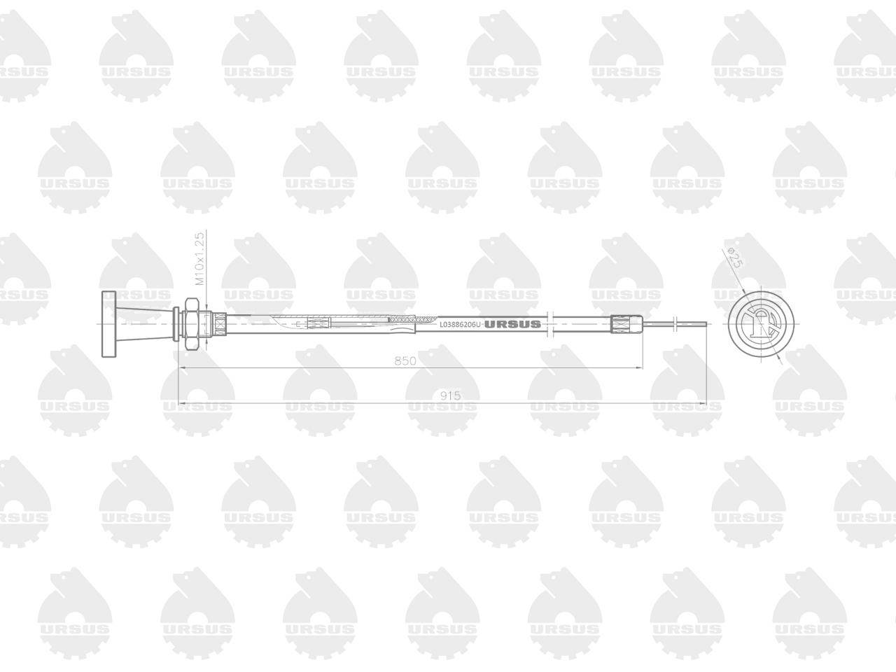 Linka gaszenie silnika l-915mm 1699561m91 mf 4512 oryginał ursus Linka gaszenie silnika l-915mm 1699561m91 mf 4512 oryginał ursus - obrazek 2