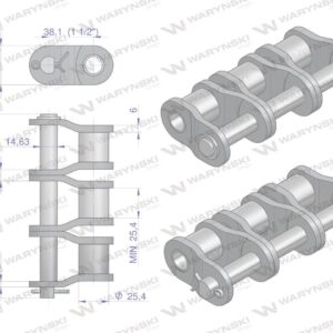 Półogniwo łańcucha p24b-3 r3 1.1/2 waryński