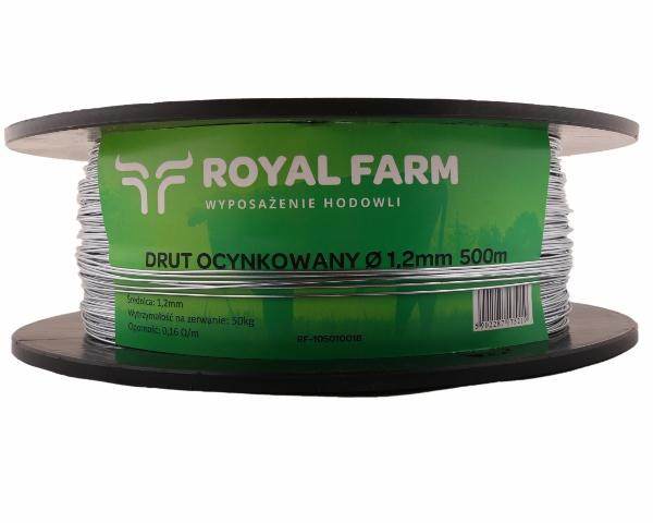 Drut szpula do pastucha 500m ocynkowany fi 1.2mm royal farm rm-105010018