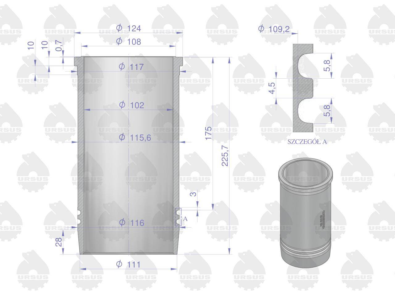 Zestaw naprawczy silnika 102/3 komora 54mm 72010303 zetor oryginał ursus Zestaw naprawczy silnika 102/3 komora 54mm 72010303 zetor oryginał ursus - obrazek 3