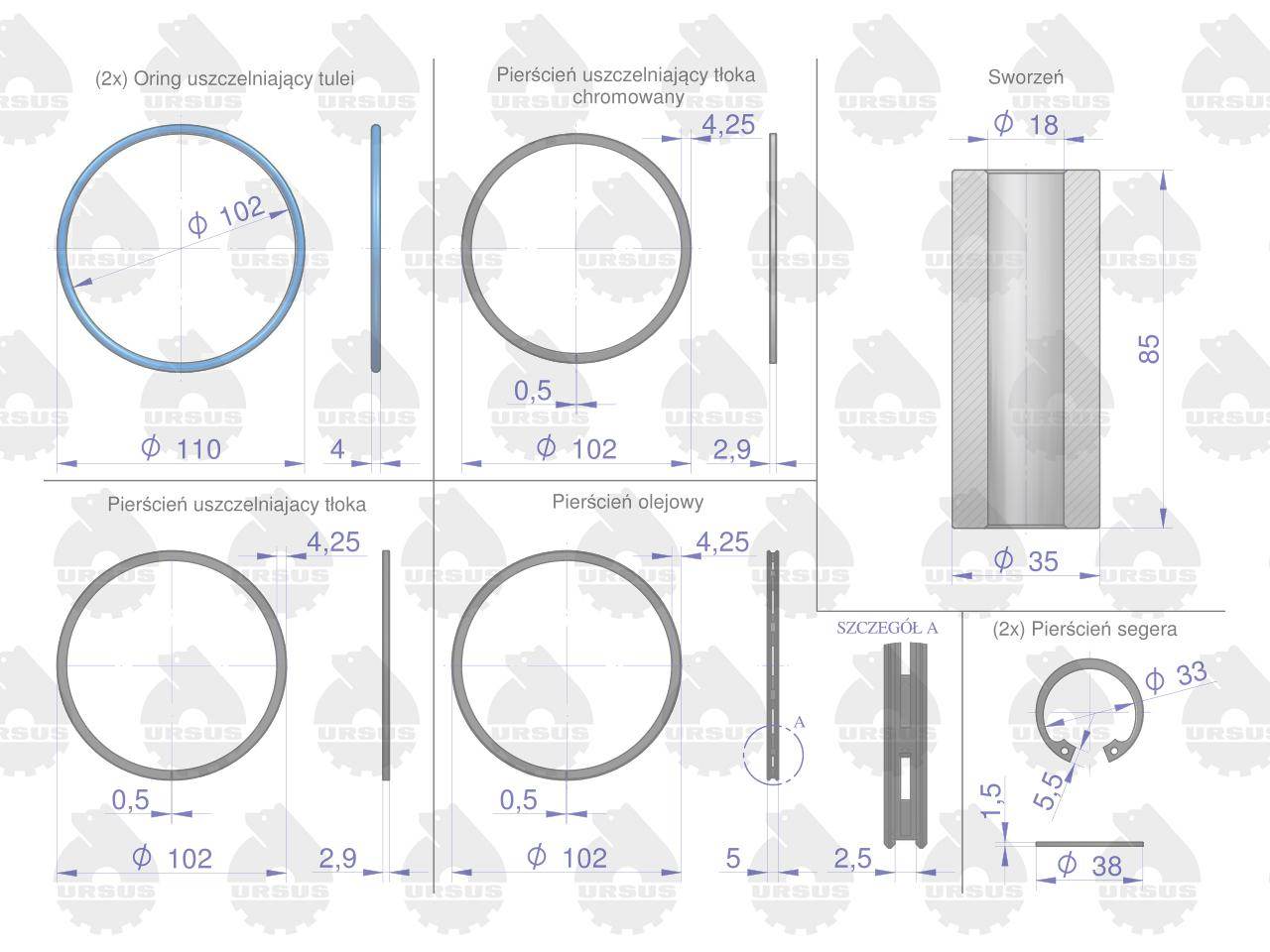 Zestaw naprawczy silnika 102/3 komora 54mm 72010303 zetor oryginał ursus Zestaw naprawczy silnika 102/3 komora 54mm 72010303 zetor oryginał ursus - obrazek 5