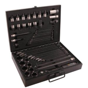 Zestaw nasadek 1./2 z grzechotką i kluczami w kasecie metalowej 49 el waryński