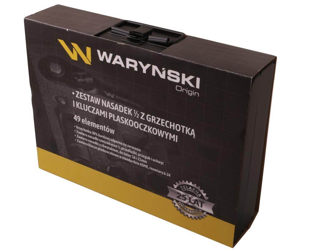 Zestaw nasadek 1./2 z grzechotką i kluczami w kasecie metalowej 49 el waryński Zestaw nasadek 1./2 z grzechotką i kluczami w kasecie metalowej 49 el waryński - obrazek 3