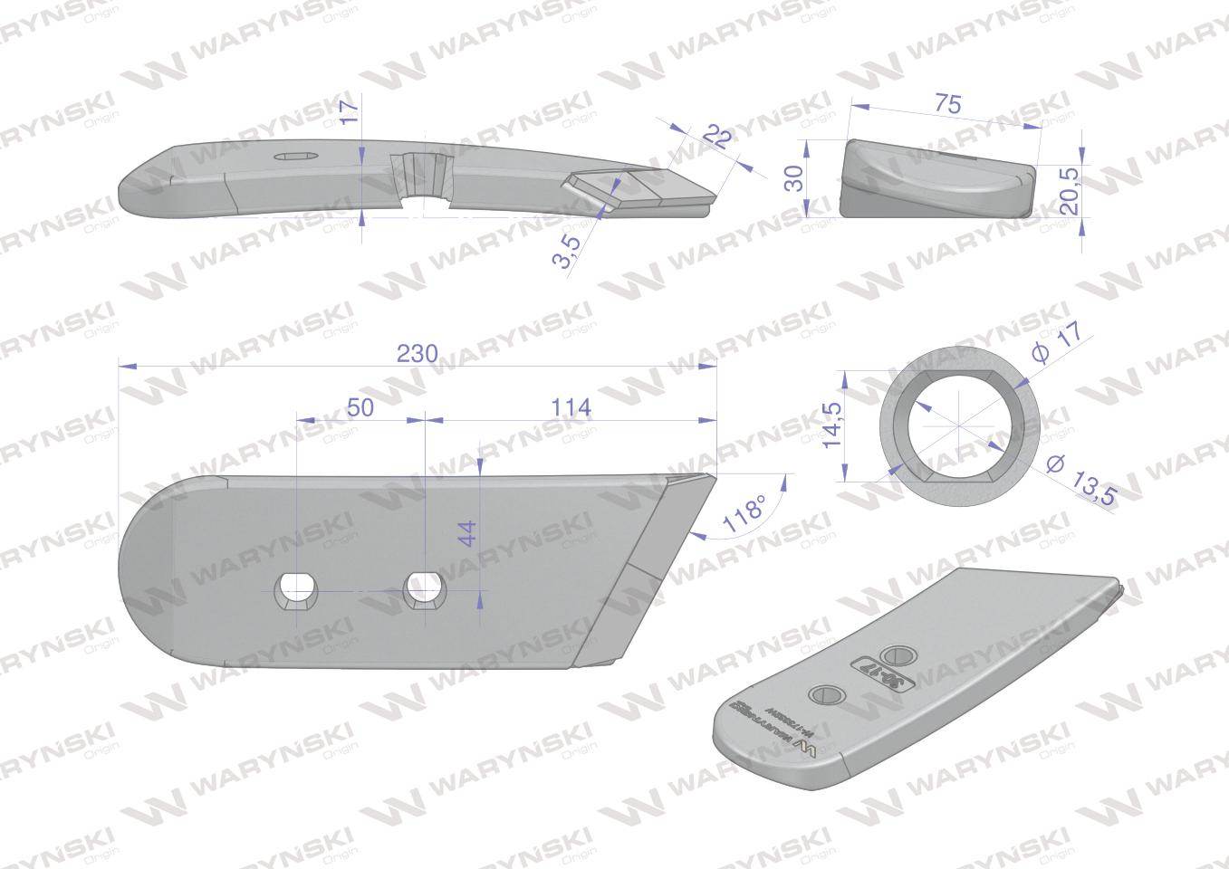 Dłuto nakładka lemiesza prawe gregoire-besson vogel&noot 801101 z węglikiem wolframu waryński maxx Dłuto nakładka lemiesza prawe gregoire-besson vogel&noot 801101 z węglikiem wolframu waryński maxx - obrazek 4