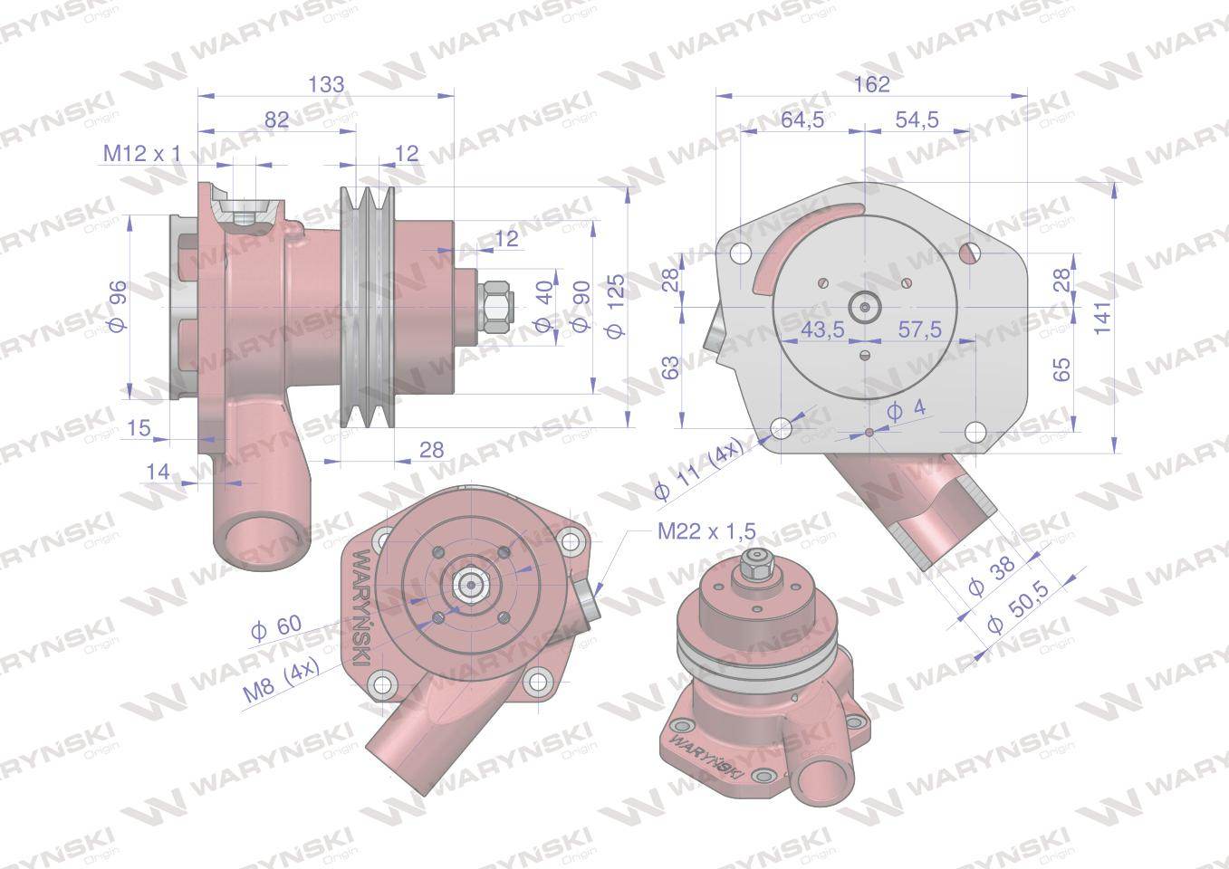 Pompa wody niska ii paski c-385 waryński Pompa wody niska ii paski c-385 waryński - obrazek 4