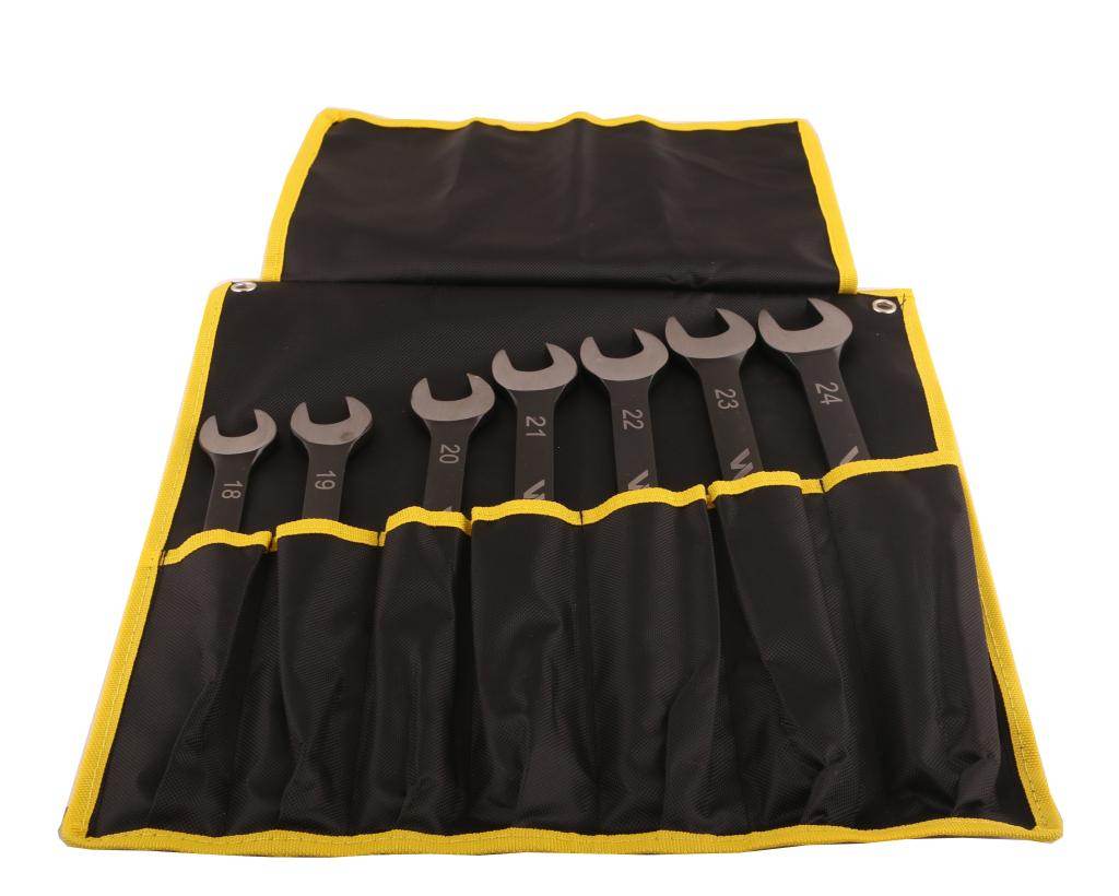 Zestaw kluczy płaskooczkowych w pokrowcu 7 szt rozmiary 18-24 w standardzie asme b107-2010 waryński