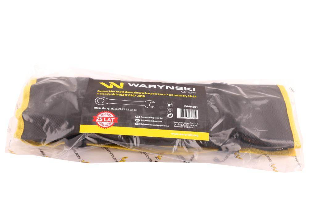 Zestaw kluczy płaskooczkowych w pokrowcu 7 szt rozmiary 18-24 w standardzie asme b107-2010 waryński Zestaw kluczy płaskooczkowych w pokrowcu 7 szt rozmiary 18-24 w standardzie asme b107-2010 waryński - obrazek 2