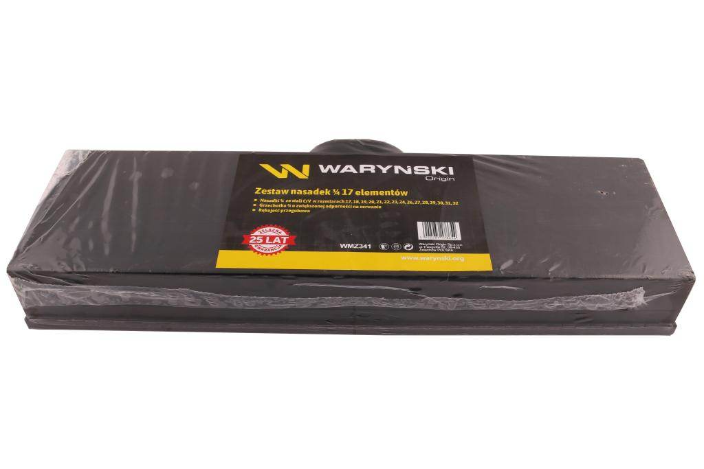 Zestaw nasadek 3/4 z odporną grzechotką i rękojeścią przegubową 17 el waryński Zestaw nasadek 3/4 z odporną grzechotką i rękojeścią przegubową 17 el waryński - obrazek 2