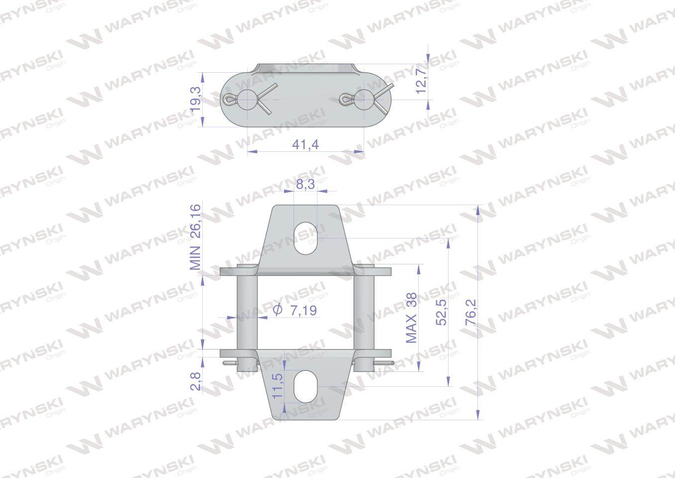 Zamek łańcucha z przyłączem obustronnym ca550k1 waryński 5szt