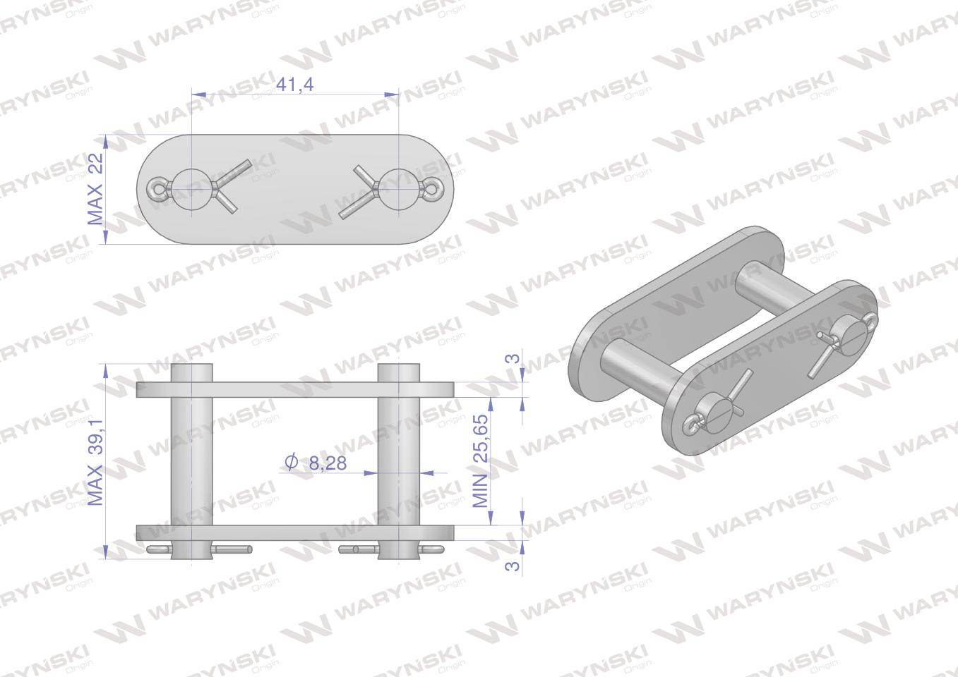 Łańcuch rolkowy ca550v 5m waryński Łańcuch rolkowy ca550v 5m waryński - obrazek 2