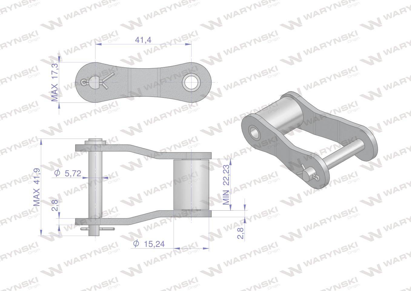 Półogniwo łańcucha s45 waryński 5szt Półogniwo łańcucha s45 waryński 5szt - obrazek 2