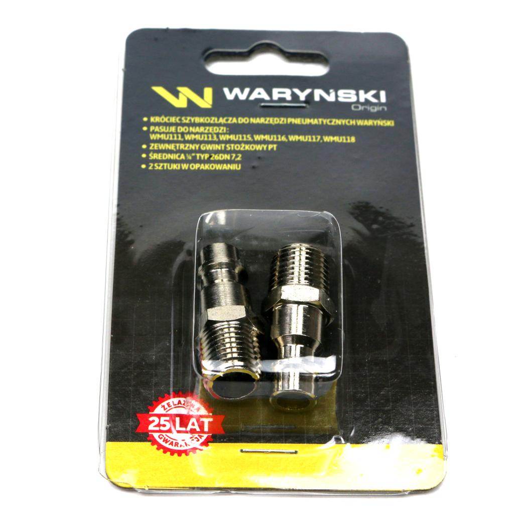 Złączka do narzędzi pneumatycznych gwint 1/4 pt 2szt waryński Złączka do narzędzi pneumatycznych gwint 1/4 pt 2szt waryński - obrazek 2