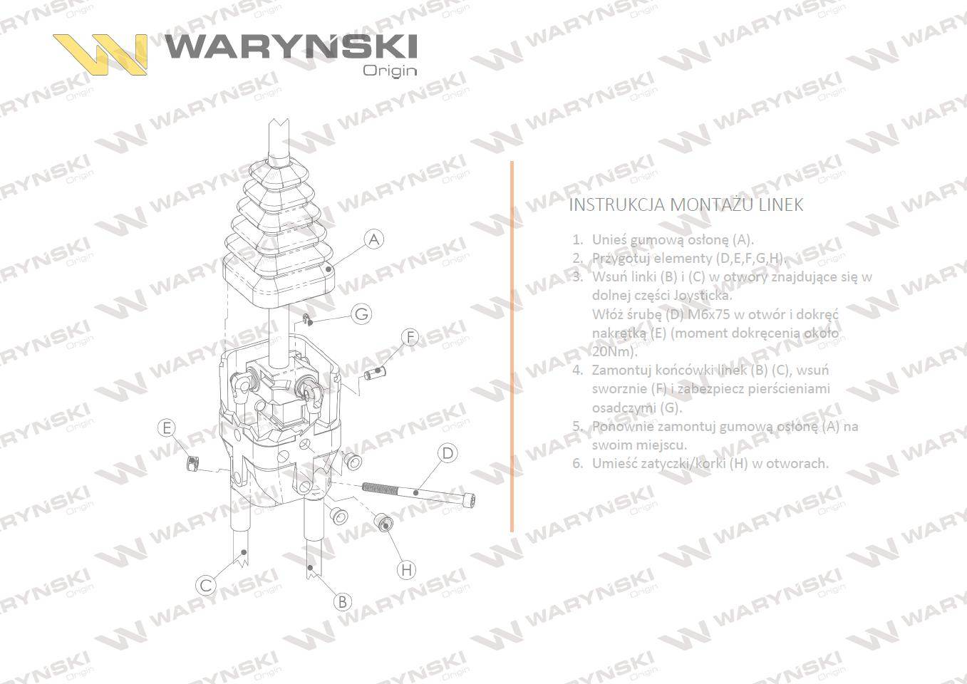 Joystick pod linki zakończone widełkami bez przełącznika bez przycisku na widełki ip-6046 waryński Joystick pod linki zakończone widełkami bez przełącznika bez przycisku na widełki ip-6046 waryński - obrazek 5