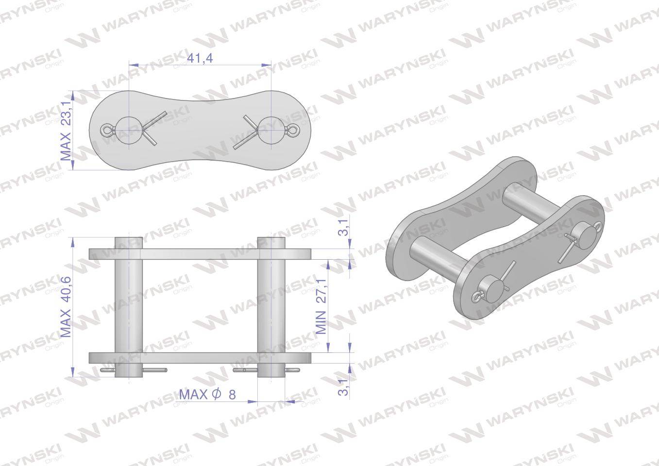 Zamek łańcucha za557 waryński 5szt Zamek łańcucha za557 waryński 5szt - obrazek 2