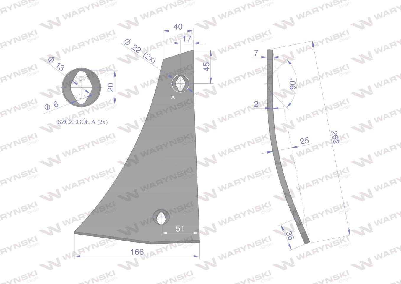 Pierś odkładni lewa dwuotworowa xl overum stal borowa waryński Pierś odkładni lewa dwuotworowa xl overum stal borowa waryński - obrazek 3