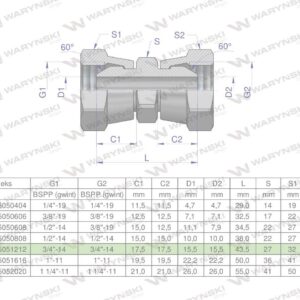 Złączka hydrauliczna calowa aa 3/4" bsp waryński
