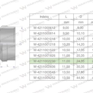 Pierścień zacinający hydrauliczny dpr22l 22l waryński 10szt