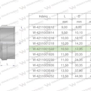 Pierścień zacinający hydrauliczny dpr15l 15l waryński 20szt