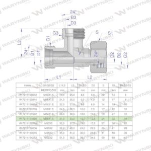 Trójnik hydrauliczny niesymetryczny metryczny bba m26x1.5 18l xevl waryński