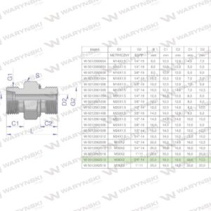 Przyłączka hydrauliczna odmiana ciężka xge bb m36x2 25sx3/4" bsp ed waryński 2szt
