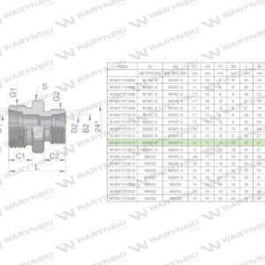 Złączka hydrauliczna redukcyjna metryczna bb m26x1.5 18l m18x1.5 12l xg waryński 2szt
