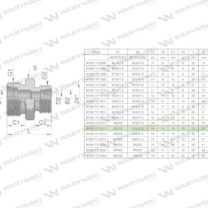 Złączka hydrauliczna redukcyjna metryczna bb m30x2 22l m22x1.5 15l xg waryński