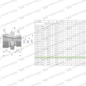 Złączka hydrauliczna redukcyjna metryczna bb m36x2 28l m26x1.5 18l xg waryński