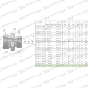 Złączka hydrauliczna redukcyjna metryczna bb m45x2 35l m36x2 28l xg waryński