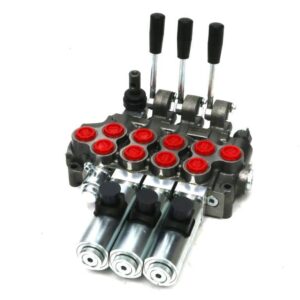 Rozdzielacz hydrauliczny 50 l/m 4 sekc 3 sekcje ster ręczno elektryczne 12 dc 1 sekcja manualna