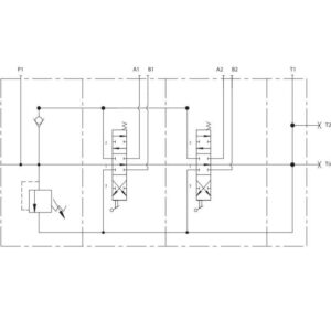 Rozdzielacz hydrauliczny 80 l/m 2 sekc ster ręczno elektryczne 24 vdc