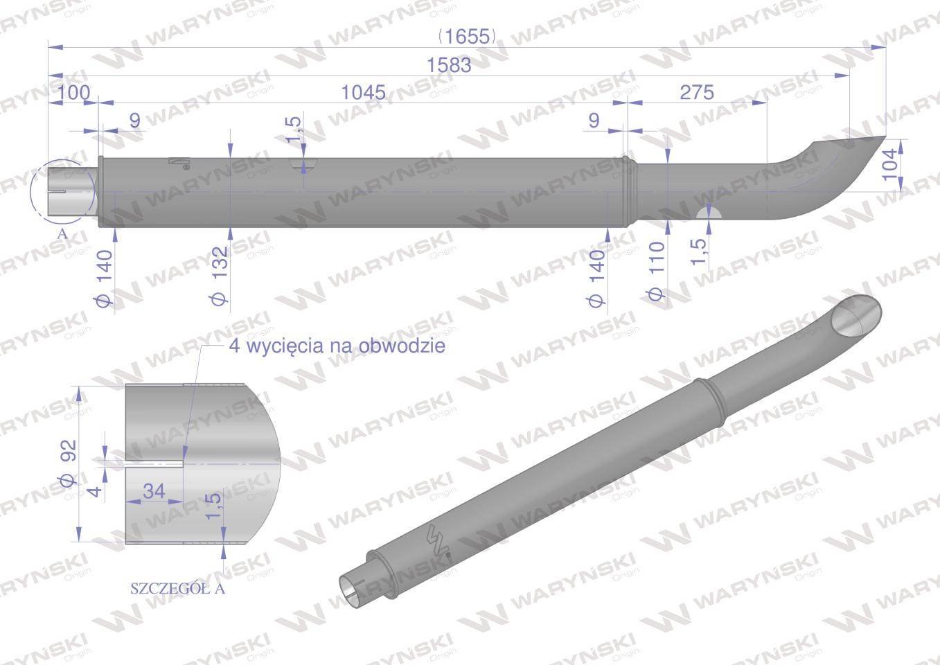 Tłumik rura wydechowa renault ares waryński Tłumik rura wydechowa renault ares waryński - obrazek 3