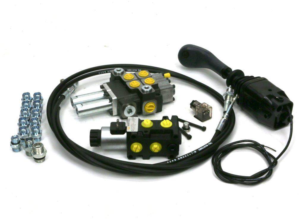 Zestaw premium rozdzielacz 2-sek elektrozawór joystick na widełki z 1 przyciskiem elementy złączne linki na widełki 1500mm waryński Zestaw premium rozdzielacz 2-sek elektrozawór joystick na widełki z 1 przyciskiem elementy złączne linki na widełki 1500mm waryński - obrazek 2