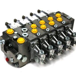 Rozdzielacz 4 sekcyjny 80 l/min proporcjonalny kompensacja ciśnienia ls z opcją sterowania dźwigniami zaworem zrzutowym 12v dc