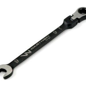 Klucz płasko-oczkowy 9mm z grzechotką 72 zęby i przegubem waryński