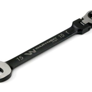 Klucz płasko-oczkowy 15mm z grzechotką 72 zęby i przegubem waryński