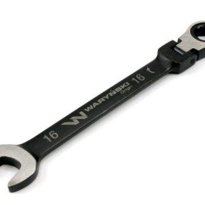 Klucz płasko-oczkowy 16mm z grzechotką 72 zęby i przegubem waryński