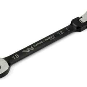 Klucz płasko-oczkowy 18mm z grzechotką 72 zęby i przegubem waryński