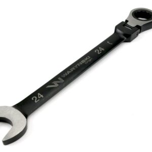 Klucz płasko-oczkowy 24mm z grzechotką 72 zęby i przegubem waryński