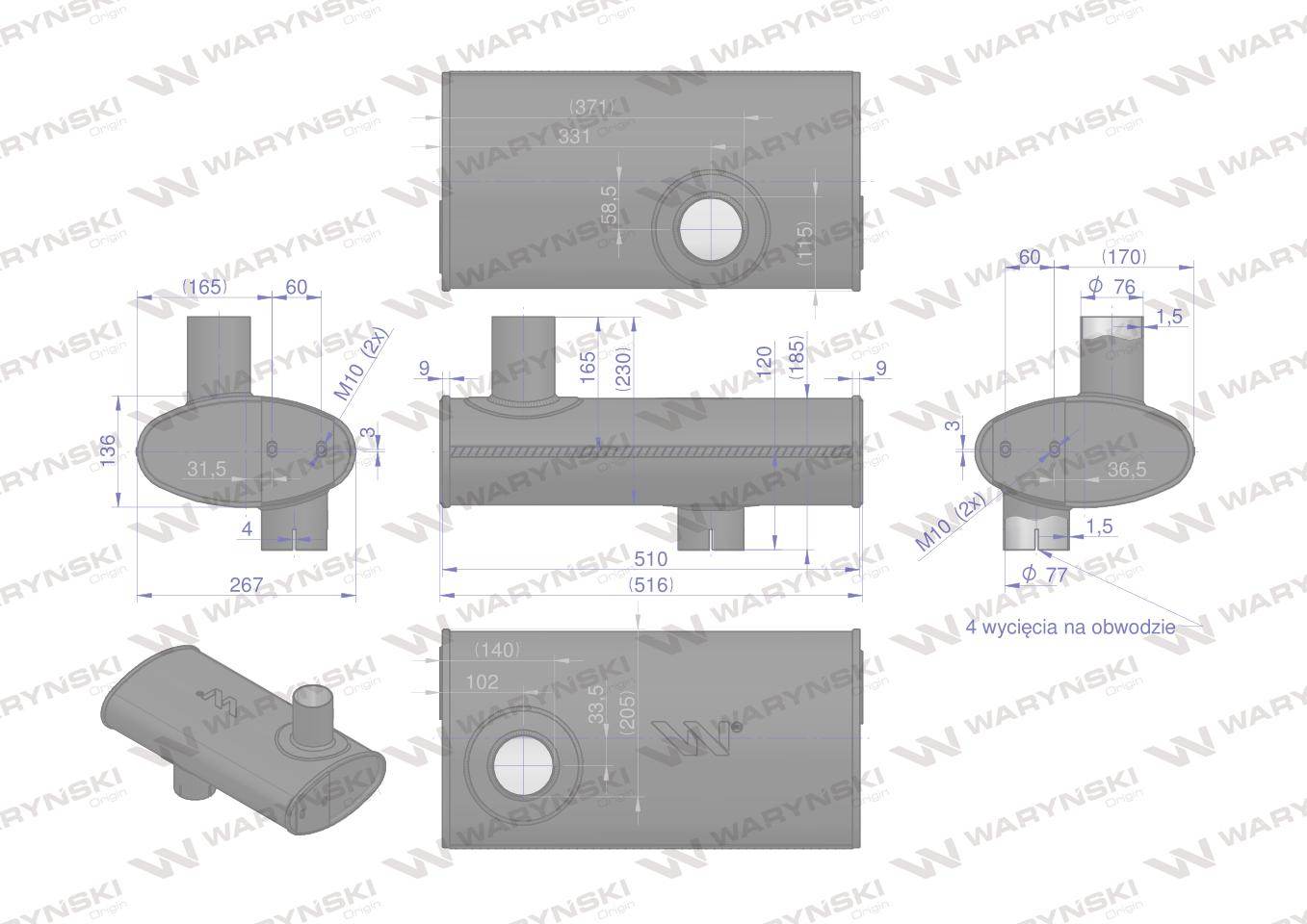 Tłumik pierwszy puszka 87704568 case waryński Tłumik pierwszy puszka 87704568 case waryński - obrazek 4