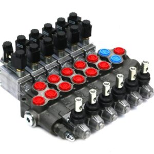 Rozdzielacz hydrauliczny 50 l/m 6 sekcjiostatnia sekcja otwarta ster ręczno elektryczno-pneumatyczny 24 dc