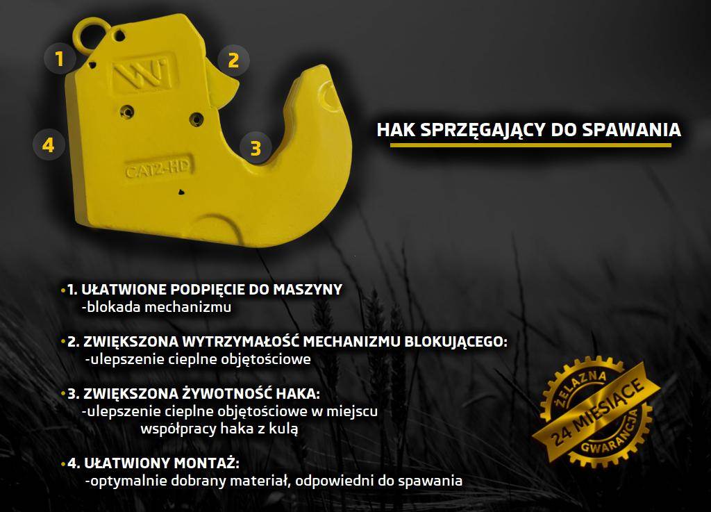 Hak szybkosprzęg końcówka do spawania cat-2hd waryński Hak szybkosprzęg końcówka do spawania cat-2hd waryński - obrazek 4