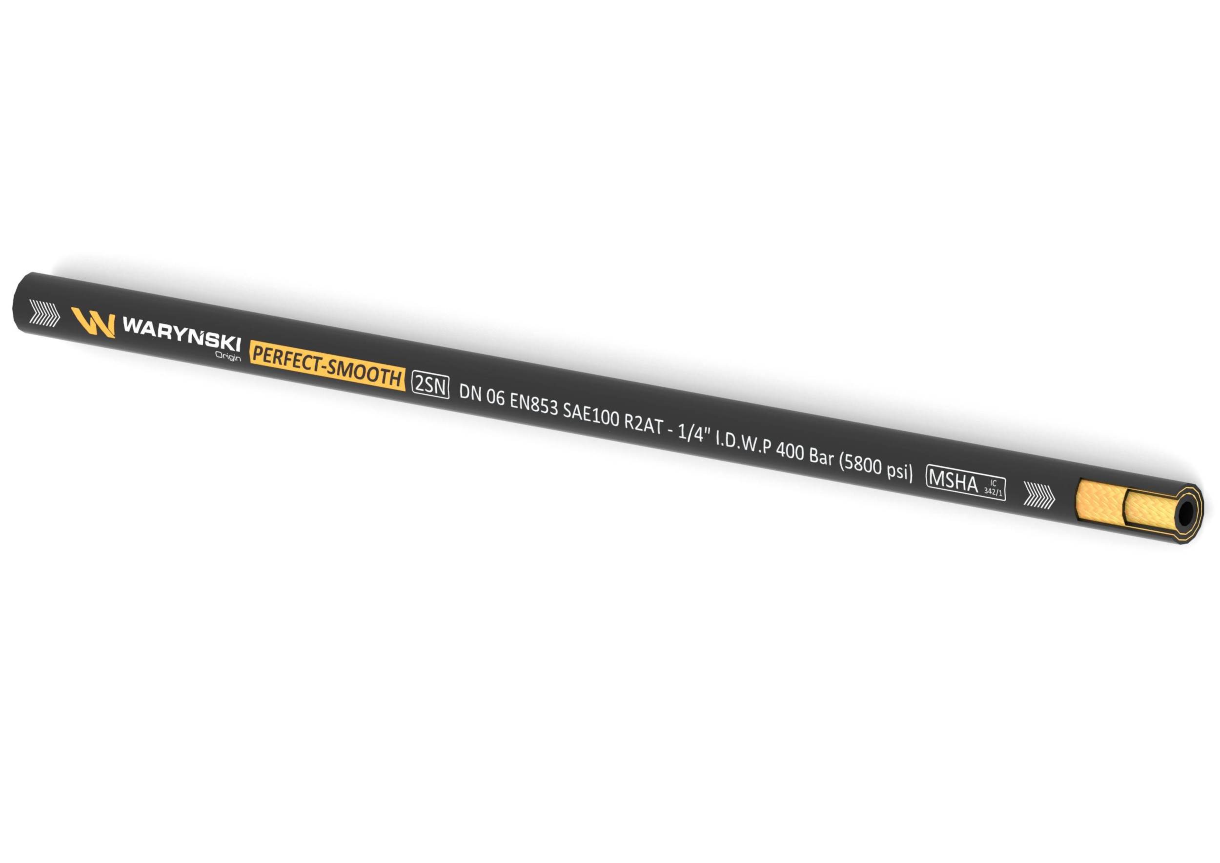 Wąż hydrauliczny do zakuwania perfect-smooth 2sn dn06 2-oplotowy 400 bar waryński 50m Wąż hydrauliczny do zakuwania perfect-smooth 2sn dn06 2-oplotowy 400 bar waryński 50m - obrazek 2